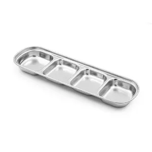 اردو خوری مستطیل چهار خانه مدل 4PC استیل