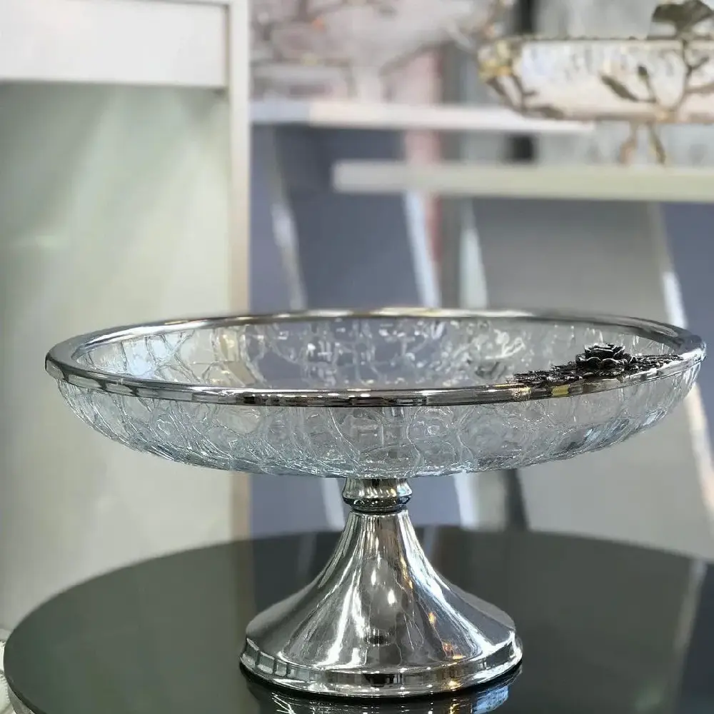 خرید شیرینی خوری شیشه ای پایه دار