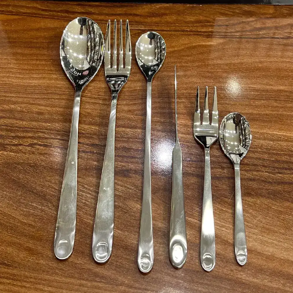 سرویس قاشق و چنگال 12 نفره استیل براق