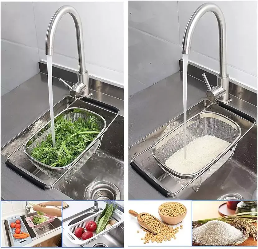 سبد سینک استیل لبه دار
