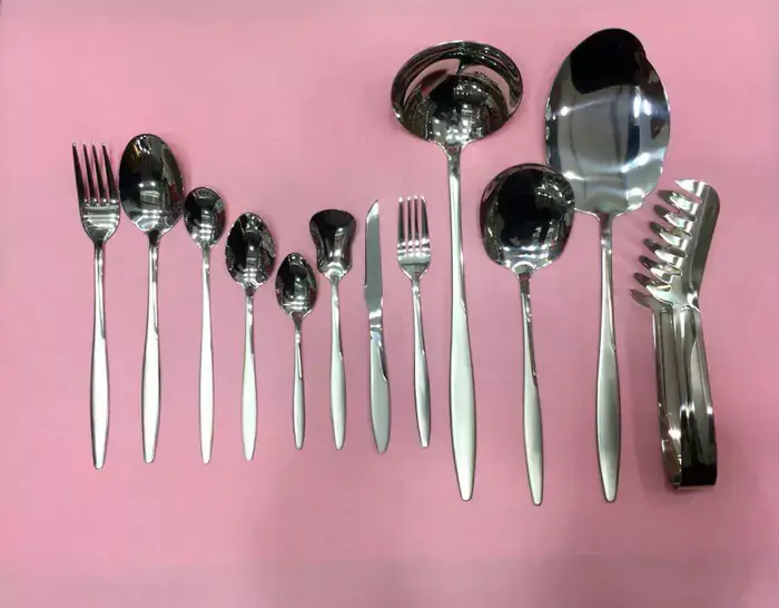 سرویس قاشق چنگال 24 نفره استیل سیلور
